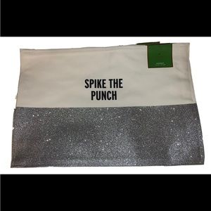 New Kate Spade Spike The Punch Silver Sparkle Placemats Set of 6